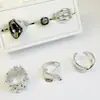 Joyería Yongge Anillo Minimalista Hueco Personalizado de Gama Alta Transfronterizo Conjunto de Anillos de Malla Abierta de Aleación Incrustados con Diamantes
