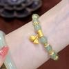 Pulseira imitação Hetian Yu feminina design nicho ins que não desbota retrô temperamento luxo leve presente para amigas Bai combina