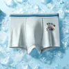 Ropa interior para niños, Malla de seda helada, Estilo fino de verano, Estampado de dibujos animados, Calzoncillos tipo bóxer para niños medianos y grandes, Calzoncillos tipo bóxer para estudiantes