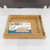 Bandeja de Madera de Bambú con Asas, Bandeja Doble de Bambú con Orejas, Bandeja de Té de Ángulo Recto, Bandeja de Frutas de Bambú, Bandeja de Té Simple, Bandeja para Hotel