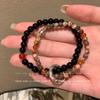 2024 Nuevo Estilo Chino Guofeng Hebilla Ping An Pulsera de Perlas para Mujer Pulsera de Alto Valor Pareja Joyería de Moda