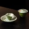 Colección de Tetera de Loto y Pez Pintada a Mano de las Dinastías Tang y Song, Juego de Té Kung Fu para Uso Doméstico, Tetera Pintada a Mano, Gaiwan, Taza de Té