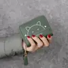 Carteira Estúpida de Gato com Borla Curta Moda Feminina Menina Fofa Estudante Porta-Moedas Bolsa para Cartões com Múltiplos Compartimentos Bolsa de Moedas Feminina