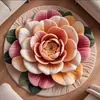 Alfombra de Piso Moderna de Pavo Real 3D, Esterilla para Cesta Colgante, Decoración del Hogar, Decoración de Mesa de Café para Sala de Estar, Felpudo Antideslizante para Entrada
