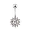 EABY nuevo piercing para ombligo de circón transfronterizo de acero inoxidable con forma de corazón y flor, piercing de moda para el ombligo, adornos para el ombligo, hebilla para el ombligo
