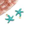 1 Acero Inoxidable Galvanizado al Vacío Esmalte de Doble Cara Colgante Colgante Gota de Aceite Colorida Estrella de Mar Oceánica Accesorios de Joyería DIY