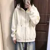 Sudadera con capucha y cremallera, estilo casual, colección mujer 2026, corte holgado, efecto adelgazante, manga larga, forro polar, cárdigan negro, top ligero