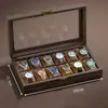 Caja de Almacenamiento para Relojes de Cuero con Veta de Madera, Caja para Colocar Relojes en Casa, Caja de Exhibición Exquisita de Madera Maciza de Alta Gama, Caja para Relojes Mecánicos y Joyería