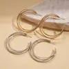 Pendientes Geométricos Metálicos de Múltiples Capas en Forma de C Transfronterizos Europeos y Americanos, Pendientes Simples, Elegantes, Versátiles y de Alta Gama