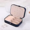 Caja de Joyería Caja de Almacenamiento Portátil Pequeña y Exquisita Viaje Estilo Europeo Anillo Collar Pulsera Aretes Aretes Caja de Almacenamiento
