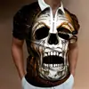Nova Moda Streetwear Jovem Europeia e Americana de Verão Camisa Polo Casual Masculina com Estampa Digital 3D