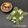 Flores de Navidad de 11 cm espolvoreadas con polvo dorado Cabeza de flor hueca Corona para árbol de Navidad Caja de regalo Accesorios de decoración de bodas Venta directa de fábrica