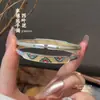 Pulseira Original de Prata Pura 999.9 Fushi com Peixe Koi Pintado a Ouro Nadando na Água, Presente para o Dia das Mães
