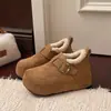 Suela gruesa que aumenta la altura interior, totalmente cerrados, zapatos Birkenstock para mujer, nuevo estilo 2026, zapatos de invierno con pelo, botas de nieve, cálidos, zapatos de algodón Birkenstock