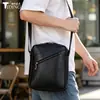 Bolso cruzado de cuero genuino para hombre Amazon para ir al trabajo, Bolso de hombro de piel de vaca de capa superior, Bolso casual para hombre de gran capacidad multicapa