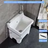 Fregadero de Mopa Cerámico Piscina para Mopa de Balcón Lavabo Grande Cuadrado Largo para Mopa con Drenaje Automático E18