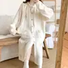 Vestido de confinamento de gaze de algodão para maternidade verão camisola de amamentação quarto de maternidade hospitalar plus size pijama para gestantes primavera e outono