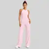 Conjunto de yoga transfronterizo con top deportivo de tirantes halter para mujer y conjunto de pantalones deportivos casuales para correr y yoga