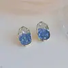 Brincos personalizados de novo estilo da Coreia do Sul, brincos de cristal com combinação de cores de temperamento de alta qualidade, brincos cool para mulheres, brincos estilo Hong Kong
