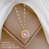 [Acero de Titanio] Collar Hueco Cuadrado de Zircón Aretes Anillo traje Lujo Ligero Personalidad Elegante Combinación de Collar y Aretes