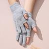 Luvas Finas Femininas para Outono e Inverno, Luvas Quentes de Meio Dedo com Dois Dedos Expostos para Escrever, Luvas de Condução para Estudantes, Lã Tricotada