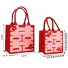 Acompañamiento de Novia Caja Roja de Regalo Bolsa Boda Bolsa de Boda Dulces de Boda Bolso de Mano Palabra Feliz Bolsa de Regalo de Fieltro Bolsa de Regalo de Acompañamiento