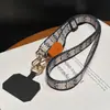 Cordão Longo para Celular Transversal com Alça de Pescoço Ajustável Anti-Perda Versão Larga Alça de Ombro com Padrões Pintados