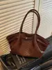 Bolsa de ombro vintage de grande capacidade para mulheres, nova moda 2026 bolsa de ombro plissada nuvem, bolsa tote casual para o dia a dia