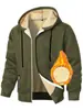 Nueva Sudadera de Cachemira para Hombre con Forro Polar Engrosada Ropa de Punto para Hombre de Otoño e Invierno Chaqueta Cardigan con Cremallera para Hombre