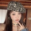 Estilo Hong Kong Ins Design de Nicho Estampa de Leopardo Chapéu Avançado Feminino Y2K Street Spice Chapéu Vintage Versátil Bailey