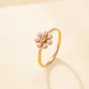 Anillo de Acero Inoxidable de Venta Caliente Transfronterizo para Mujer de 2 mm Soldadura Marca Anillo de Goteo Flor de Aceite Anillo Simple Coreano para Pareja