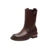 Nuevas Botas Martin de Suela Gruesa Estilo Británico para Otoño/Invierno Botines Cortos para Mujer 2026 Nuevas Botas de Jinete de Estilo Occidental hasta la Mitad de la Pantorrilla para Otoño/Invierno