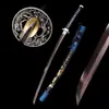 Comércio Exterior Atacado Feito à Mão Peça Única Padrão Aço Espada Japonesa Damasco Samurai Espada Longa Espada Iaido Sem Fio