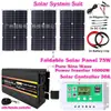 Panel solar 75W portátil para exteriores sistema solar de almacenamiento de energía traje inversor de onda pura controlador