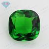 Huagang Gema Fertilizante Cuadrado Anillo de Vidrio Verde Cara Fondo Puntiagudo Piedra Desnuda Almohada de Vidrio Verde Artificial Esmeralda