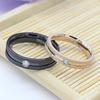 Aowei Lu Moda Japonesa e Coreana Anel Feminino Fosco Brilhante Côncavo Aço Joias Anéis de Casal Masculino Cravejado com Diamantes Tendência Estilo JK