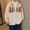 Jaqueta Letterman Americana da Marca da Moda 2024 Masculina para Primavera e Outono Suéter Cardigan Americano Jaqueta com Capuz Top Solta Versátil