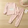 Conjunto de roupa íntima térmica infantil para outono e inverno, com estampas de desenhos animados, adequado para bebês meninas, disponível em estoque de fábrica