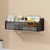 Prateleira de Armazenamento de Parede para Dormitório de Estudantes, Rack Suspenso Adesivo para Quarto, Cabeceira, Sobre a Cama, Montado na Parede, Sem Furos, Cesto Suspenso