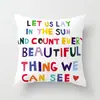 Almohada de Dibujos Animados Creativos Letras Inglesas Piel de Durazno Cojín para Sofá Funda de Almohada de Cabecera Personalizable