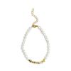 Pulsera de cuentas de lujo ligero versátil para niñas, nicho, textura de alta calidad, perla cuadrada, plata rota, joyería de mano versátil para parejas