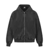 Sudadera con Capucha y Bolsillo Lavada Vintage Negra y Gris, Nuevo Diseño Primavera e Invierno con Costuras de Moda, Top Chaqueta para Mujer