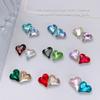 Arte de Uñas Cristal Corazón de Durazno Torcido Diamante Fondo Puntiagudo Joyería Grande y Pequeña Celebridad de Internet Caliente Corazón Super Flash Uñas Diamante Corazón Torcido Venta al por Mayor