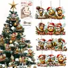Set de Madera Plano 2D de 12 Piezas con Forma de Abeja Humorística para el Hogar, Oficina, Aula, Decoraciones Navideñas y Adornos Colgantes