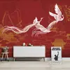 Papel de parede mural para restaurante pub Fênix parede de fundo tecido de parede Papel de parede nacional clássico chinês moda Internet celebridade sala de transmissão ao vivo tecido de parede