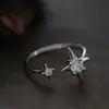 Anillo de Estrella Exquisito de Gama Alta para Mujer, Sencillo y Moderno, Elegante y Único, Anillo Abierto Ajustable, Versátil para Apilar, Anillo de Dedo Índice de Moda