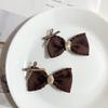 Dupla camada de leite marrom tecido arco semi-acabado produtos acessórios acessórios acessórios telefone móvel shell sapatos saco de flores hairpin acessórios