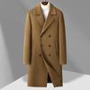 Abrigo de Lana Doble Cara Puro para Hombre de Otoño e Invierno, Largo, Doble Botonadura, Forro Interior Desmontable de Plumón de Ganso, Abrigo de Lana, Gabardina para Hombre