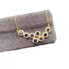 Collar Transfronterizo con Borla de Zafiro Natural para Mujer Accesorios de Nicho Joyería de Alta Gama en Plata 925 3*3 Joyería Ventas Directas de Fábrica