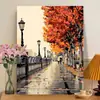 Pintura a óleo digital DIY série paisagens naturais, pintura a óleo colorida preenchida à mão, arte de parede decorativa para alívio do estresse e cura